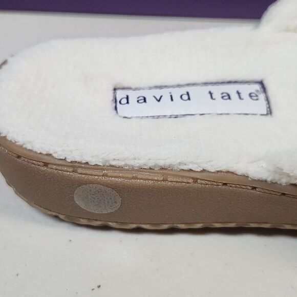 David Tate Women's 12W Bone Terry Cloth Slides - New - Picture 4 of 7